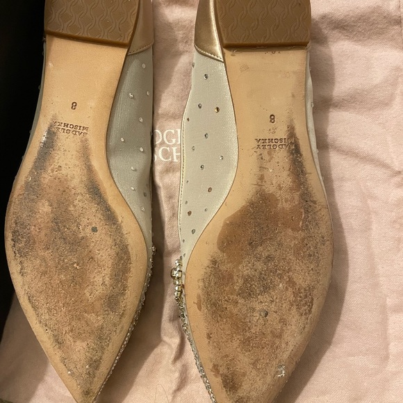 Badgley Mischka Bridal Crystal embellished flats shoes - Picture 4 of 7